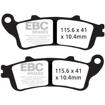 USA製 ダブルHシリーズ シンタリング ブレーキパッド リア右側用 EBC Brakes (イービーシーブレーキ)