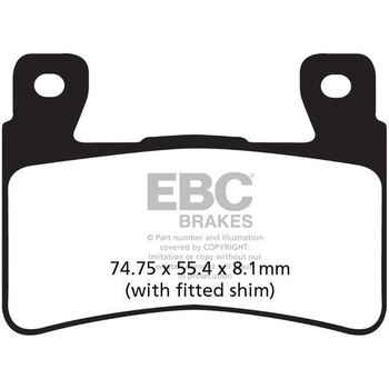 USA製 ダブルHシリーズ シンタリング ブレーキパッド フロント左側用 EBC Brakes (イービーシーブレーキ)