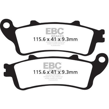USA製 ダブルHシリーズ シンタリング ブレーキパッド フロント右側用 EBC Brakes (イービーシーブレーキ)