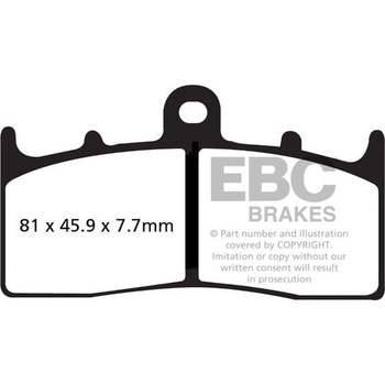 USA製 ダブルHシリーズ シンタリング ブレーキパッド フロント左側用 EBC Brakes (イービーシーブレーキ)
