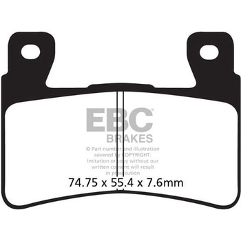 USA製 ダブルHシリーズ シンタリング ブレーキパッド フロント左側用 EBC Brakes (イービーシーブレーキ)