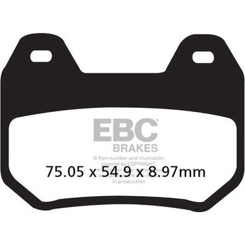USA製 ダブルHシリーズ シンタリング ブレーキパッド リア右側用 EBC Brakes (イービーシーブレーキ)