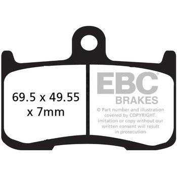 USA製 ダブルHシリーズ シンタリング ブレーキパッド フロント左側用 EBC Brakes (イービーシーブレーキ)