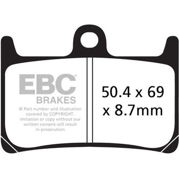 USA製 ダブルHシリーズ シンタリング ブレーキパッド フロント左側用 EBC Brakes (イービーシーブレーキ)