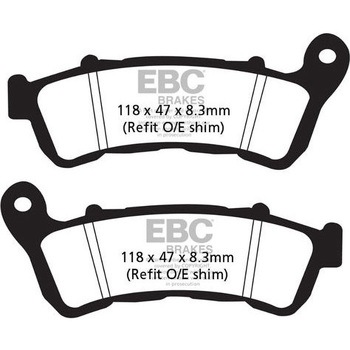 USA製 ダブルHシリーズ シンタリング ブレーキパッド フロント左側用 EBC Brakes (イービーシーブレーキ)