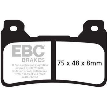 USA製 ダブルHシリーズ シンタリング ブレーキパッド フロント左側用 EBC Brakes (イービーシーブレーキ)
