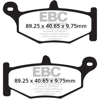 USA製 ダブルHシリーズ シンタリング ブレーキパッド リア右側用 EBC Brakes (イービーシーブレーキ)
