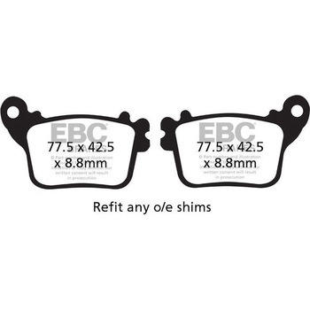 USA製 ダブルHシリーズ シンタリング ブレーキパッド リア右側用 EBC Brakes (イービーシーブレーキ)