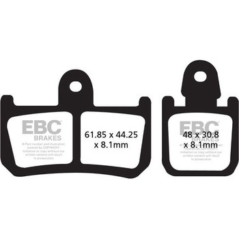 USA製 ダブルHシリーズ シンタリング ブレーキパッド フロント左側用 EBC Brakes (イービーシーブレーキ)