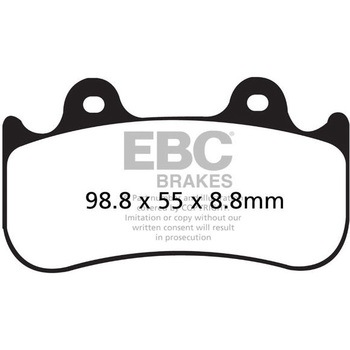 USA製 ダブルHシリーズ シンタリング ブレーキパッド フロント左側用 EBC Brakes (イービーシーブレーキ)