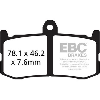 USA製 ダブルHシリーズ シンタリング ブレーキパッド フロント左側用 EBC Brakes (イービーシーブレーキ)