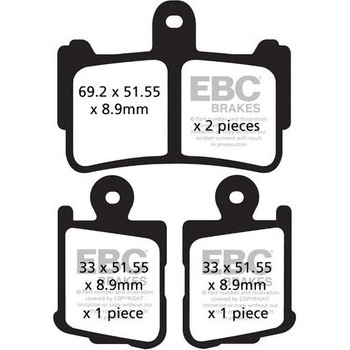 USA製 ダブルHシリーズ シンタリング ブレーキパッド フロント左側用 EBC Brakes (イービーシーブレーキ)