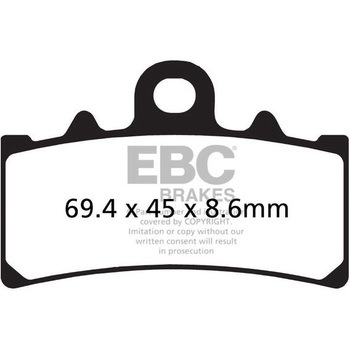 USA製 ダブルHシリーズ シンタリング ブレーキパッド フロント左側用 EBC Brakes (イービーシーブレーキ)