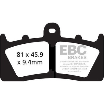 USA製 ダブルHシリーズ シンタリング ブレーキパッド フロント左側用 EBC Brakes (イービーシーブレーキ)