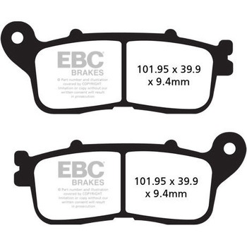 USA製 ダブルHシリーズ シンタリング ブレーキパッド リア左側用 EBC Brakes (イービーシーブレーキ)