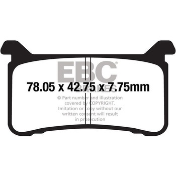 USA製 ダブルHシリーズ シンタリング ブレーキパッド フロント左側用 EBC Brakes (イービーシーブレーキ)