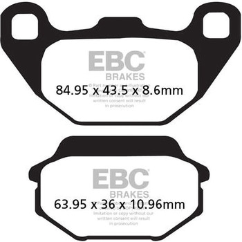 R シリーズ Heavy Duty シンタリング ブレーキパッド リア左側用 EBC Brakes (イービーシーブレーキ)