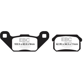 R シリーズ Heavy Duty シンタリング ブレーキパッド リア右側用 EBC Brakes (イービーシーブレーキ)