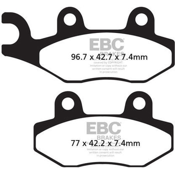 カーボン TT パッド Enduro/MX バイク フロント右側用 - EBC Brakes (イービーシーブレーキ)
