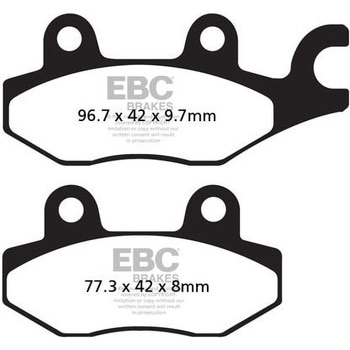 カーボン TT パッド Enduro/MX バイク リア左側用 EBC Brakes (イービーシーブレーキ)