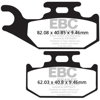 カーボン TT パッド Enduro/MX バイク フロント右側用 - EBC Brakes (イービーシーブレーキ)