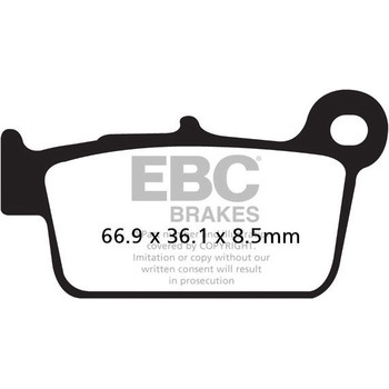カーボン TT パッド Enduro/MX バイク リア右側用 EBC Brakes (イービーシーブレーキ)