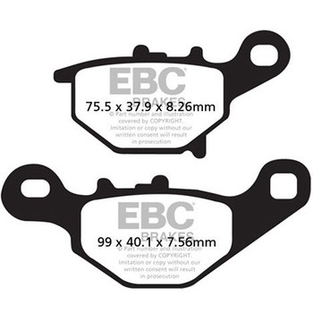 カーボン TT パッド Enduro/MX バイク リア右側用 EBC Brakes (イービーシーブレーキ)