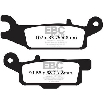 カーボン TT パッド Enduro/MX バイク フロント右側用 - EBC Brakes (イービーシーブレーキ)