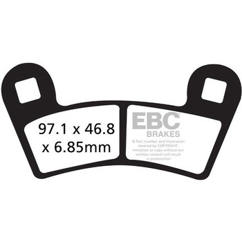 カーボン TT パッド Enduro/MX バイク リア左側用 EBC Brakes (イービーシーブレーキ)