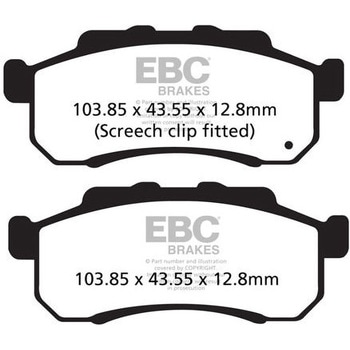 FA476TT �J�[�{�� TT �p�b�h Enduro/MX �o�C�N �t�����g�����p EBC Brakes (�C�[�r�[�V�[�u���[�L) 43852614