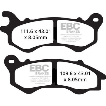 SFA シリーズ スクーター オーガニック パッド フロント左側用 EBC Brakes (イービーシーブレーキ)