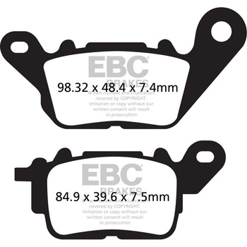 SFA シリーズ スクーター オーガニック パッド フロント右側用 - EBC Brakes (イービーシーブレーキ)