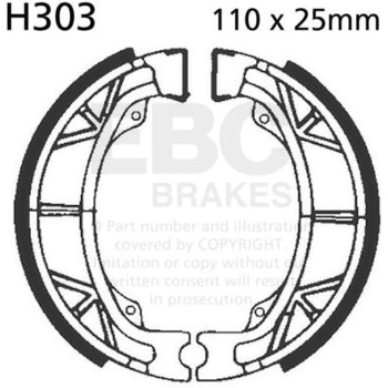 Plain モーターサイクル リプレイスメント ブレーキシューズ リア左側用 EBC Brakes (イービーシーブレーキ)