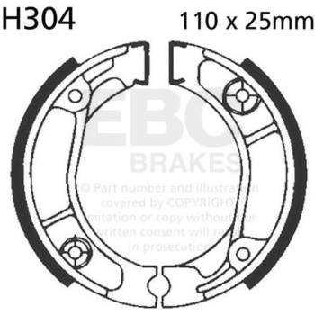 Plain モーターサイクル リプレイスメント ブレーキシューズ リア左側用 EBC Brakes (イービーシーブレーキ)