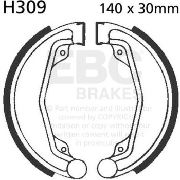 Plain モーターサイクル リプレイスメント ブレーキシューズ リア左側用 EBC Brakes (イービーシーブレーキ)