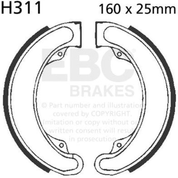 Plain モーターサイクル リプレイスメント ブレーキシューズ フロント左側用 EBC Brakes (イービーシーブレーキ)