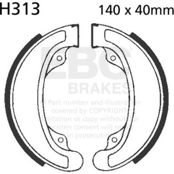Plain モーターサイクル リプレイスメント ブレーキシューズ リア左側用 EBC Brakes (イービーシーブレーキ)