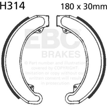Plain モーターサイクル リプレイスメント ブレーキシューズ フロント左側用 EBC Brakes (イービーシーブレーキ)