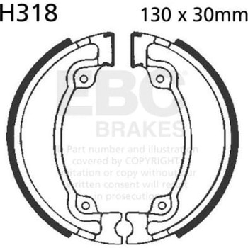 Plain モーターサイクル リプレイスメント ブレーキシューズ リア左側用 EBC Brakes (イービーシーブレーキ)