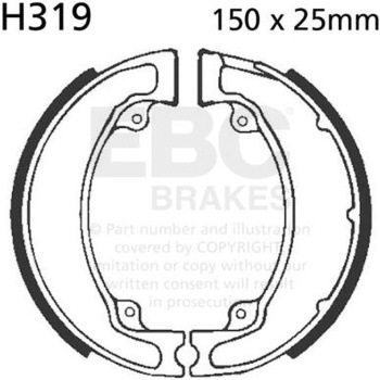 Plain モーターサイクル リプレイスメント ブレーキシューズ フロント左側用 EBC Brakes (イービーシーブレーキ)