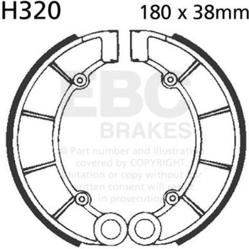 Plain モーターサイクル リプレイスメント ブレーキシューズ リア左側用 EBC Brakes (イービーシーブレーキ)