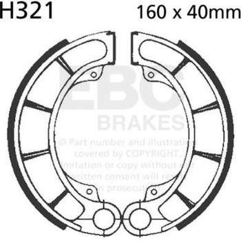 Plain モーターサイクル リプレイスメント ブレーキシューズ リア左側用 EBC Brakes (イービーシーブレーキ)
