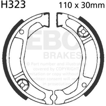 Plain モーターサイクル リプレイスメント ブレーキシューズ リア右側用 EBC Brakes (イービーシーブレーキ)