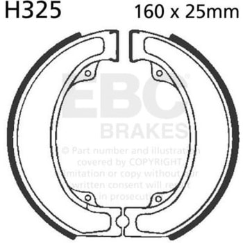 Plain モーターサイクル リプレイスメント ブレーキシューズ リア左側用 EBC Brakes (イービーシーブレーキ)