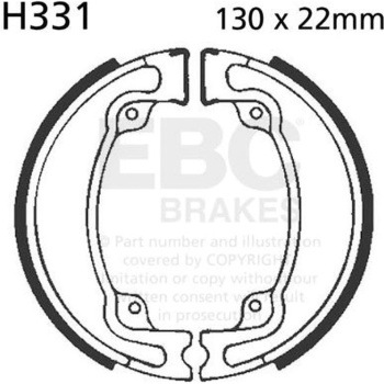 Plain モーターサイクル リプレイスメント ブレーキシューズ リア左側用 EBC Brakes (イービーシーブレーキ)