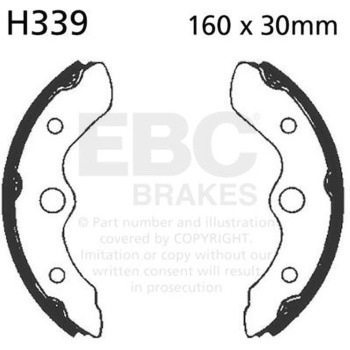 Plain モーターサイクル リプレイスメント ブレーキシューズ フロント左側用 EBC Brakes (イービーシーブレーキ)
