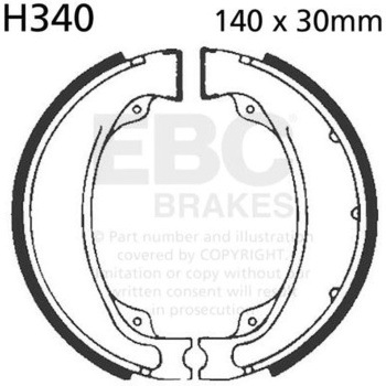 Plain モーターサイクル リプレイスメント ブレーキシューズ リア右側用 EBC Brakes (イービーシーブレーキ)