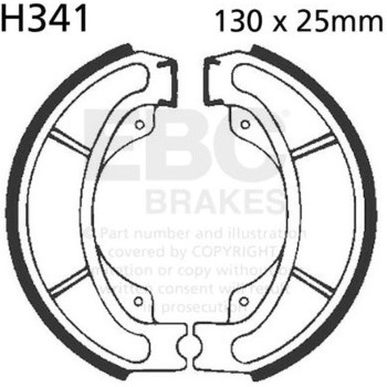 Plain モーターサイクル リプレイスメント ブレーキシューズ リア左側用 EBC Brakes (イービーシーブレーキ)