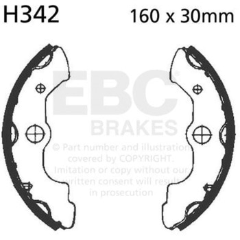 Plain モーターサイクル リプレイスメント ブレーキシューズ フロント左側用 EBC Brakes (イービーシーブレーキ)