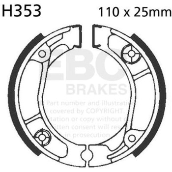 Plain モーターサイクル リプレイスメント ブレーキシューズ リア左側用 EBC Brakes (イービーシーブレーキ)